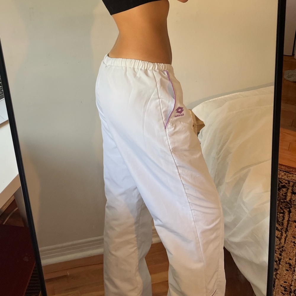 White Track Pants by Lotto